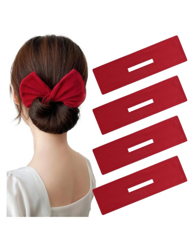 4 Piezas Creador de Moño de Cabello Rojo Ravlzors