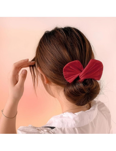 4 Piezas Creador de Moño de Cabello Rojo Ravlzors