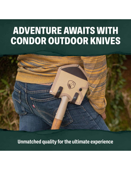 Pala de Camping Condor CTK2810-6 - Acero Carbono 1045 - Mango Nogal