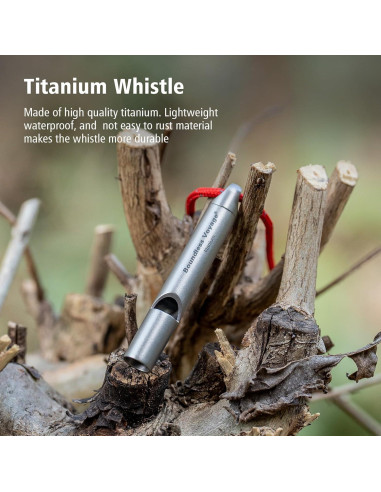 Silbato de Titanio Boundless Voyage Ti9014O 120dB para Emergencias