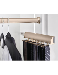 Soporte Telescópico para Corbatas TAG Hardware 15 Ganchos Oro Mate 2