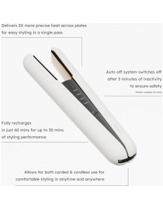 Plancha de Pelo Inalámbrica Aesty Dual Heater 40s Calentamiento 2