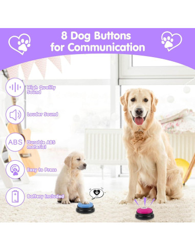 Set de 8 Botones de Comunicación para Perros Homesoft