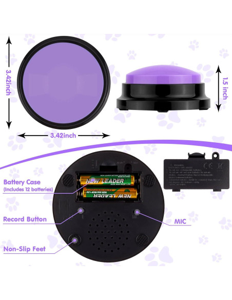 Set de 8 Botones de Comunicación para Perros Homesoft