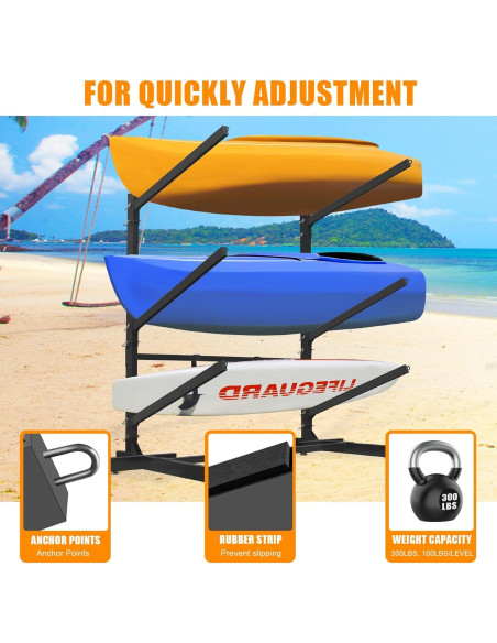 Soporte para Kayak GLIMOVA de 3 Capas Alta Resistencia