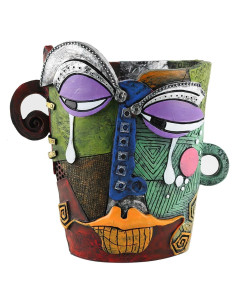 Maceta de Flor BJVF Cara Abstracta 19.5x14.6x18.6cm