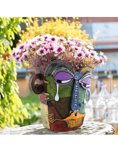 Maceta de Flor BJVF Cara Abstracta 19.5x14.6x18.6cm