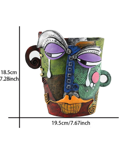 Maceta de Flor BJVF Cara Abstracta 19.5x14.6x18.6cm