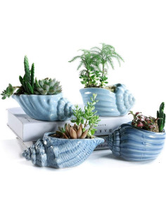 Macetas de Cerámica SE SUN-E Oceánica 14cm Set de 4 2