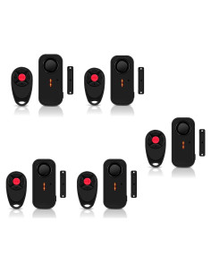 Alarma Inalámbrica de Puerta NineLeaf 108dB Control Remoto 5Pack