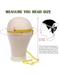 Cabeza de Lona para Pelucas ZKSWT 22 Pulgadas Blanca con Accesorios 2