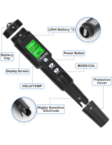 Probador Digital de Salinidad HOICATED 0-9999ppm para Piscinas