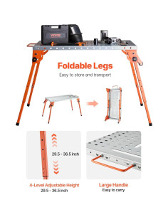 Mesa de Soldadura Plegable VEVOR 112x53 cm 227 kg Ajustable 2
