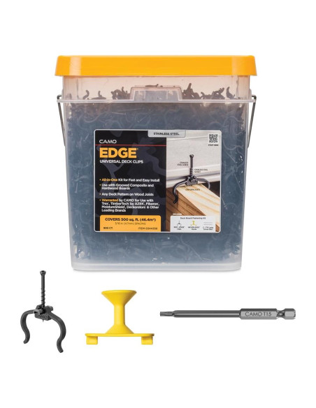 Clip de Borde Oculto CAMO 0344356 para Decks - 900 Unidades