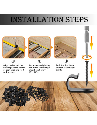 Clips de Inicio URABLAZ para Deck - 50 Clips + 52 Tornillos Torx