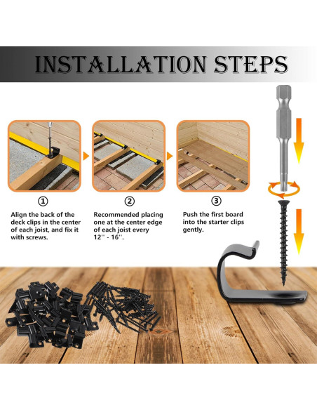 Clips de Inicio URABLAZ para Deck - 50 Clips + 52 Tornillos Torx