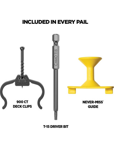 Clip de Borde Oculto CAMO 0344356 para Decks - 900 Unidades