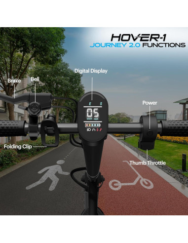 Scooter Eléctrico Plegable Hover-1 Journey 2.0 300W Amarillo