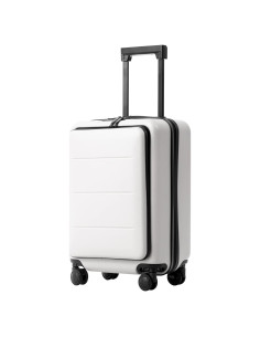 Maleta Coolife 20" ABS+PC Spinner Trolley Blanca con Compartimento