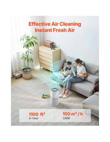 Purificador de Aire VEVOR Kalo 135 m/h HEPA para Hogar