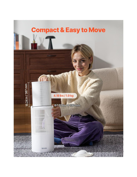 Purificador de Aire VEVOR Kalo 135 m/h HEPA para Hogar