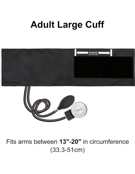 Esfigmomanómetro Aneroide LotFancy Manguito Grande Adultos