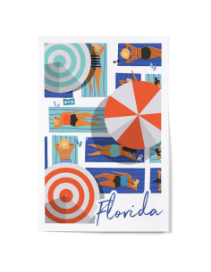 Impresión Artística Lantern Press 30x45 cm Playa Florida