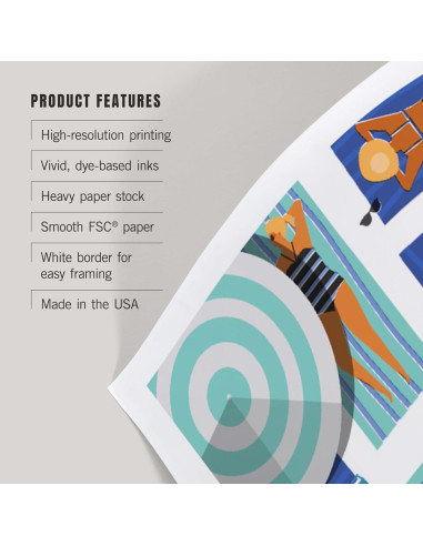 Impresión Artística Lantern Press 30x45 cm Playa Florida