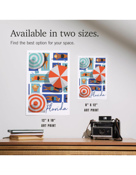 Impresión Artística Lantern Press 30x45 cm Playa Florida