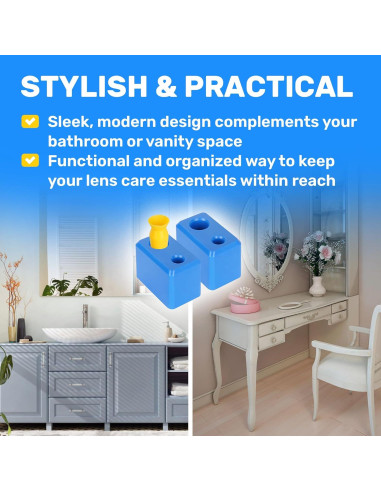 Soporte para Lentes de Contacto Samorillo - 2 Pack con Ayuda Sin Ventilación