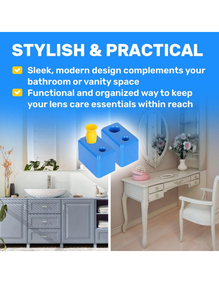 Soporte para Lentes de Contacto Samorillo - 2 Pack con Ayuda Sin Ventilación