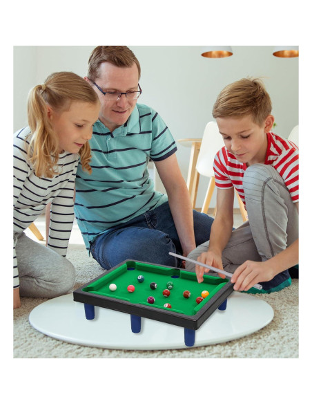 Juego de Mesa de Billar Mini Mozlly - 20.6x11.4 cm, 2 Jugadores