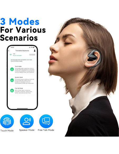 Auriculares Traductores 3-en-1 CHUNMU Bluetooth 5.4 144 Idiomas