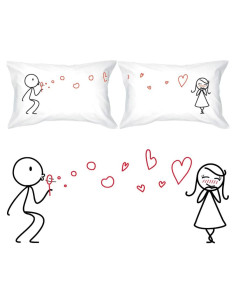 BoldLoft Fundas de Almohada para Parejas 50.8x76.2cm Algodón