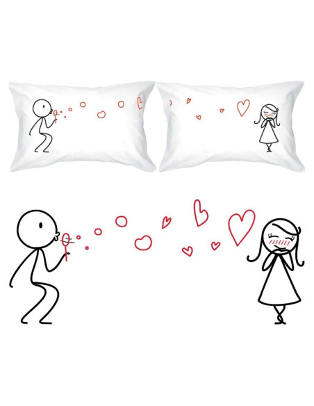 BoldLoft Fundas de Almohada para Parejas 50.8x76.2cm Algodón
