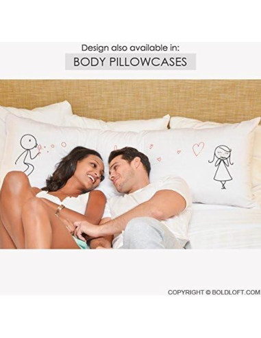 BoldLoft Fundas de Almohada para Parejas 50.8x76.2cm Algodón