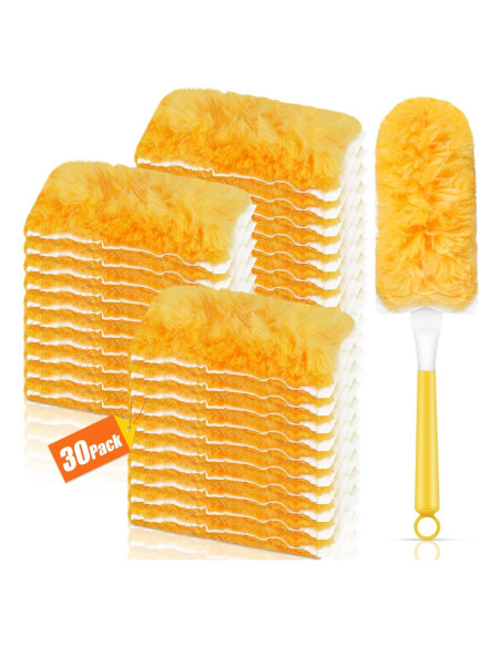 30 Recargas Plumero XICOSO + Mango Ergonómico 360 Amarillo