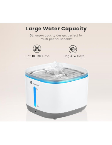 Fuente de Agua Inalámbrica Bluecare 3L para Gatos y Perros