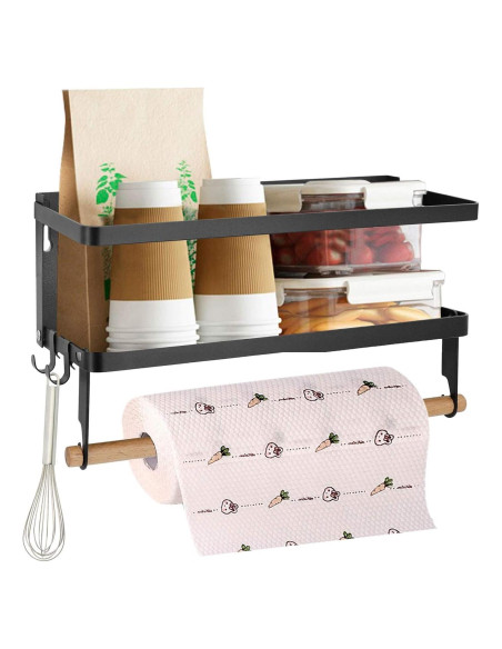 Estante Magnético Jolitac para Especias - Negro Plegable 10.9x40.4 cm