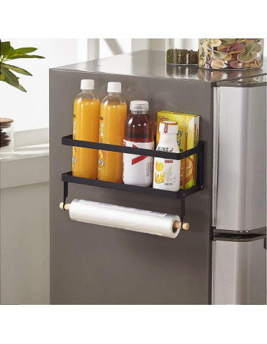 Estante Magnético Jolitac para Especias - Negro Plegable 10.9x40.4 cm