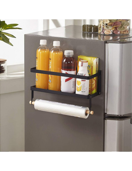 Estante Magnético Jolitac para Especias - Negro Plegable 10.9x40.4 cm