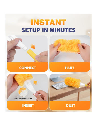 30 Recargas Plumero XICOSO + Mango Ergonómico 360 Amarillo