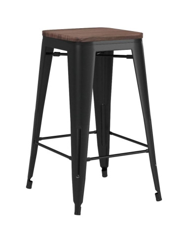 Conjunto de 4 Taburetes de Bar Andeworld 61 cm Metal y Madera