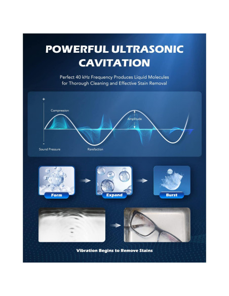 Limpiador Ultrasónico CREWORKS 15L 760W Digital con Calentador
