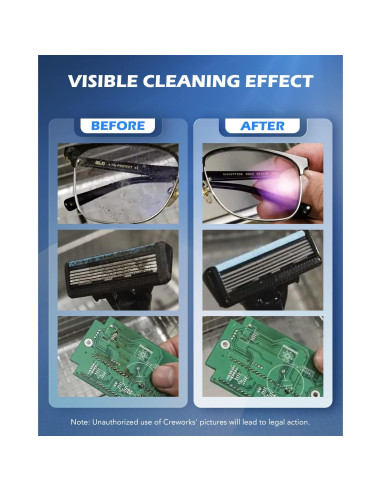 Limpiador Ultrasónico CREWORKS 15L 760W Digital con Calentador