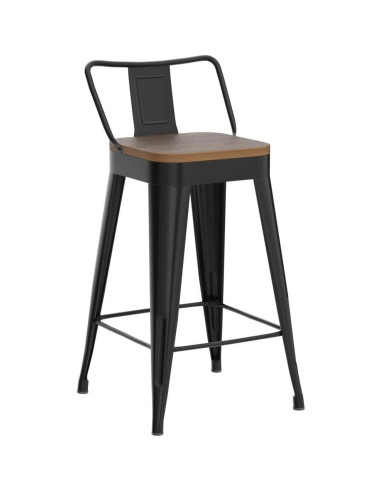 Juego de 4 Taburetes de Bar POINTANT Metal Negro 61 cm