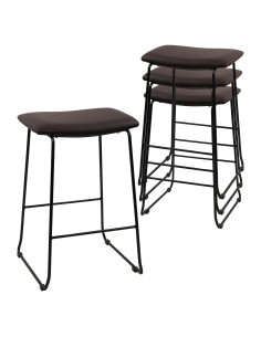 Conjunto de 4 Taburetes de Bar Klasika Modernos Marrón