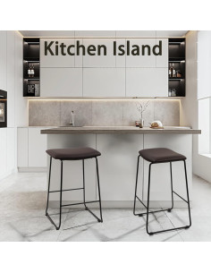 Conjunto de 4 Taburetes de Bar Klasika Modernos Marrón 2