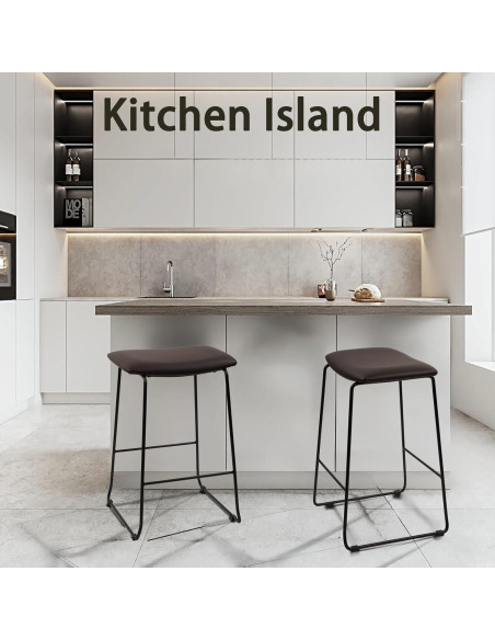 Conjunto de 4 Taburetes de Bar Klasika Modernos Marrón