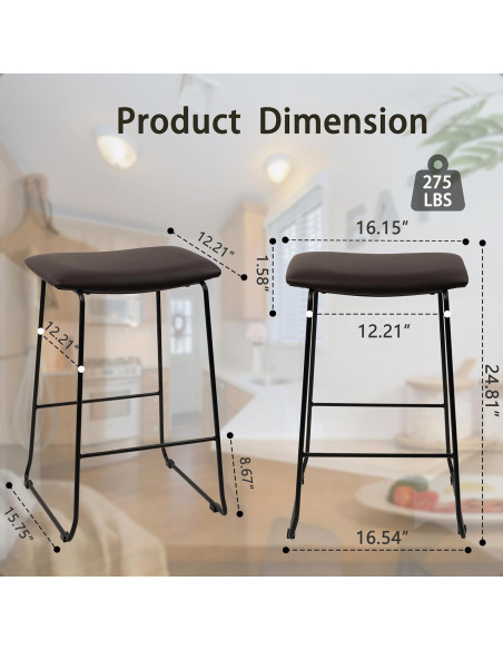 Conjunto de 4 Taburetes de Bar Klasika Modernos Marrón